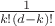 $\frac{1}{k!(d-k)!}$