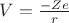 $V=\frac{-Z e}{r}$