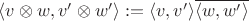 $\langle v\otimes w,v'\otimes w'\rangle:=\langle v,v'\rangle\overline{\langle w,w'\rangle}$ $\langle v\otimes w,v'\otimes w'\rangle:=\langle v,v'\rangle\overline{\langle w,w'\rangle}$