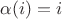 $\alpha(i)=i$