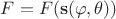 $F = F(\mathbf{s}(\varphi, \theta))$