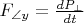 $F_{\angle y} = \frac{dP_\perp}{dt}$