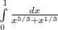$\int\limits_{0}^{1}\frac{dx}{x^{5/3}+x^{1/3}}$
