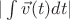 $|\int \vec{v}(t) dt|$