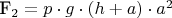 F_2 = p \cdot  g \cdot  (h + a) \cdot  a^2