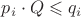$p_i \cdot Q \leqslant q_i