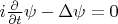 $i\frac{\partial}{\partial t}\psi -\Delta \psi=0$
