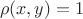 $$\rho(x,y)=1$$