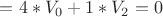 $=4*V_0 + 1 * V_2 = 0$