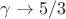 $\gamma\to 5/3$
