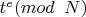 $t^e(mod\verb