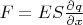$F=ES\frac{\partial q}{\partial x}$