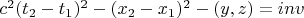 $c^2(t_2-t_1)^2-(x_2-x_1)^2-Ф(y, z)=inv$