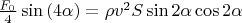 $\frac{F_0}{4}\sin{(4\alpha)}=\rho v^2 S \sin{2\alpha}\cos{2\alpha}$
