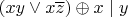 $(xy\vee x\overline{z}) \oplus x \mid y$