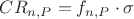 $CR_{n, P}=f_{n, P}\cdot\sigma$ $CR_{n, P}=f_{n, P}\cdot\sigma$