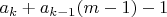 $a_k+a_{k-1}(m-1)-1$