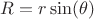 $R = r \sin(\theta)$