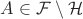 $A\in\mathcal F\setminus\mathcal H$