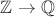 $\mathbb{Z} \to \mathbb{Q}$