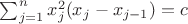$\sum_{j=1}^{n}x_{j}^{2}(x_{j}-x_{j-1})=c$