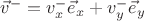 $\vec v^-=v^-_x\vec e_x+v^-_y \vec e_y$