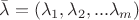 $ \bar{\lambda} = ( \lambda_1, \lambda_2, ... \lambda_m ) $