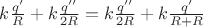 $k\frac{q'}{R}+k\frac{q''}{2R} = k\frac{q''}{2R}+k\frac{q'}{R+R}$
