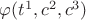 $\varphi(t^1, c^2, c^3)$