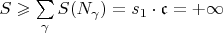 $S\geqslant\sum\limits_\gamma S(N_\gamma)=s_1\cdot\mathfrak{c}=+\infty$