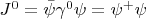 $J^0  = \bar \psi \gamma ^0 \psi  = \psi ^ +  \psi $