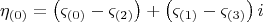 $$ 
\eta _{\left( 0 \right)}  = \left( {\varsigma _{\left( 0 \right)}  - \varsigma _{\left( 2 \right)} } \right) + \left( {\varsigma _{\left( 1 \right)}  - \varsigma _{\left( 3 \right)} } \right)i
$