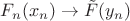 $F_n(x_n) \to \tilde{F}(y_n)$