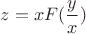 $z=xF(\dfrac{y}{x})$