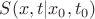 $S(x,t|x_0,t_0)$ $S(x,t|x_0,t_0)$