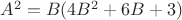 $A^{2}=B (4B^{2} + 6 B + 3)$