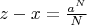 $z-x=\frac{a^N}N$