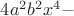 $4 a^2 b^2 x^4 - $