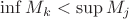 $\inf M_k < \sup M_j$