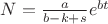 $\[
N = \frac{a}{{b - k + s}}e^{bt} 
\]
$