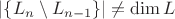 $|\{L_n\setminus L_{n-1}\}|\neq \operatorname{dim}L$ $|\{L_n\setminus L_{n-1}\}|\neq \operatorname{dim}L$