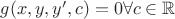$g(x,y,y',c)=0 \forall c\in \mathbb{R}$ $g(x,y,y',c)=0 \forall c\in \mathbb{R}$