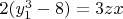 $2(y_1^3-8)=3zx$