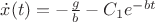 $\dot{x}(t)=-\frac{g}{b}-C_1e^{-bt}$