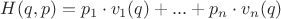 $H(q,p)=p_1 \cdot v_1(q) + ... + p_n \cdot v_n(q)$