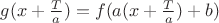 $g(x+\frac{T}{a}) = f(a(x+\frac{T}{a})+b)$