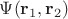$\Psi (\mathbf r_1, \mathbf r_2)$