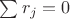 $\sum r_j  = 0$