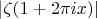 |\zeta(1 + 2 \pi i x)|