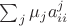 $\sum_j \mu_j a_{ii}^j$